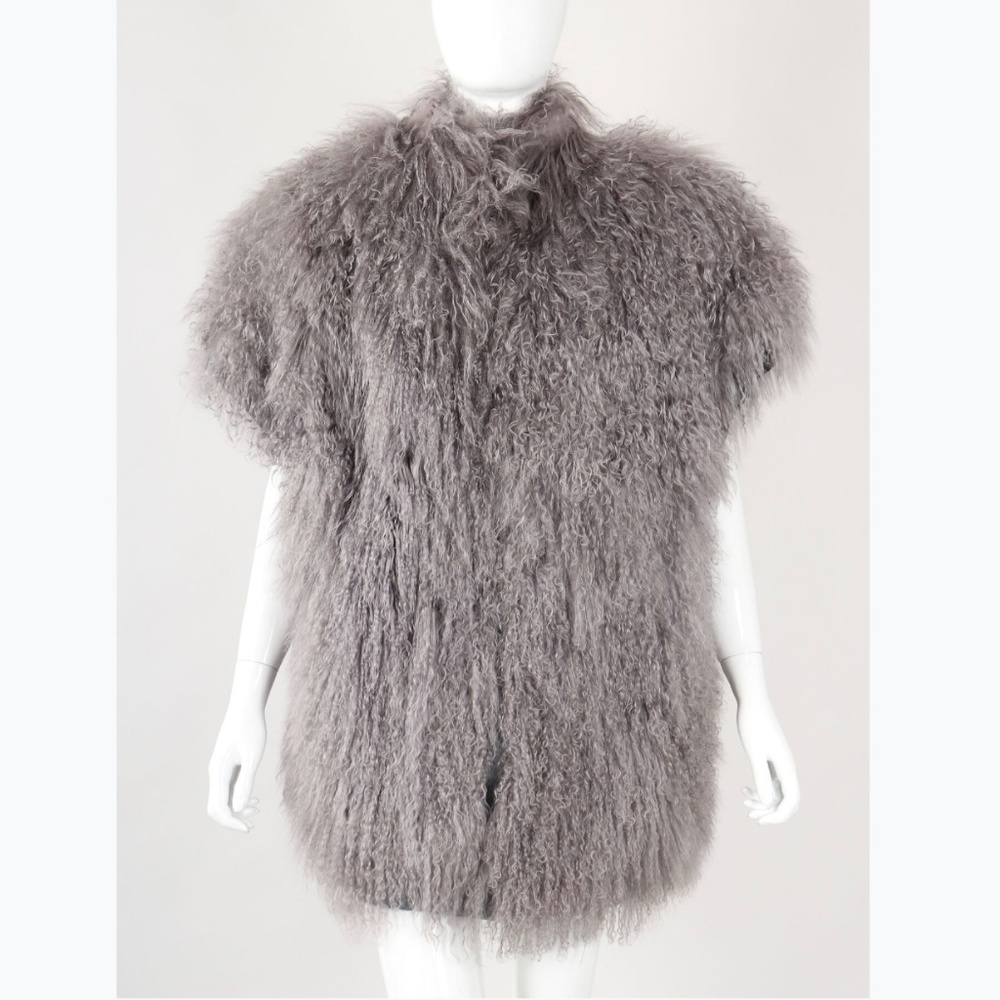 Vintage LESLEY ROBERTS Mongolian Leather Vest Sz M